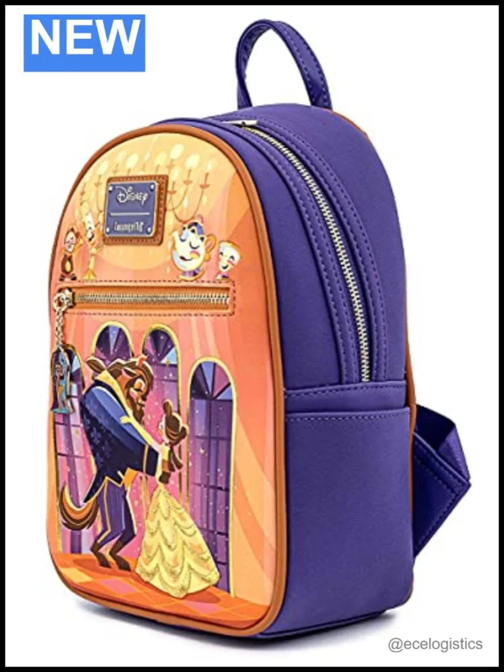 Faux Leather Double Strap Shoulder Bag - Beauty and the Beast Ballroom Scene